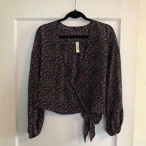 NWT madewell women’s floral wrap blouse